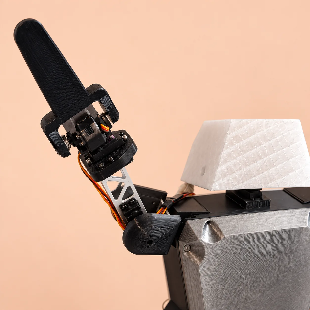 Close-up of V1's raised arm and paddle hand